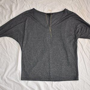 Banana Republic Gray 3/4 Black/Gray Shirt